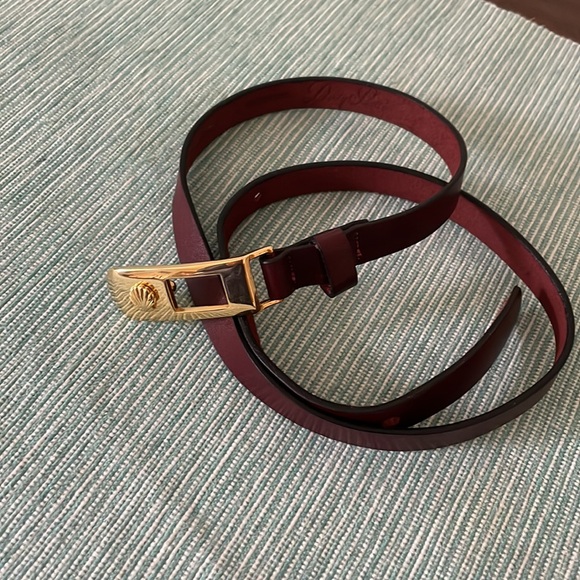 Vintage Dotty Smith Belt and Buckle Leather w/Gold-tone Shell Buckle Med - Picture 12 of 13